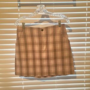 Ultra High-Rise Plaid Mini 
Skirt (purple/white plaid)